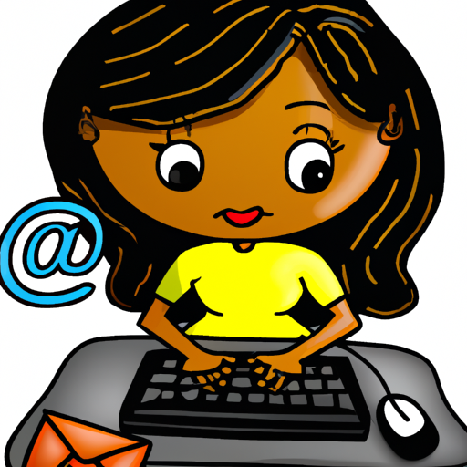 cartoon of a woc writing an email
